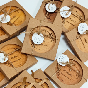 Wooden coaster custom engraved design